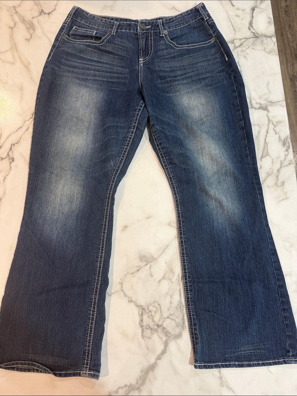 Maurices Blue Washed Boot Cut Jeans
